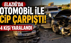 Elazığ’da otomobil ile cip çarpıştı: 4 kişi yaralandı