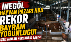 İnegöl Hayvan Pazarı’nda Rekor Bayram Yoğunluğu! İşte Satılan Kurbanlık Sayısı