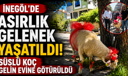 İnegöl’de Asırlık Gelenek Yaşatıldı! Süslü Koç Gelin Evine Götürüldü