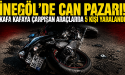 İnegöl’de Can Pazarı! Kafa Kafaya Çarpışan Araçlarda 5 Kişi Yaralandı