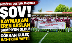 İnegöl’de Dostluk Maçında Şov! Kaymakam Eren Arslan Şampiyon Oldu, Gökhan Güleç Hat-Trick Yaptı