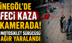 İnegöl’de Feci Kaza Kamerada! Motosiklet Sürücüsü Ağır Yaralandı