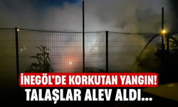 İnegöl’de Korkutan Yangın! Talaşlar Alev Aldı...