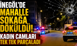 İnegöl'de mahalle sokağa döküldü! Kadın camları tek tek parçaladı
