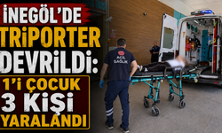 İnegöl'de Triporter Devrildi: 1’i Çocuk 3 Kişi Yaralandı