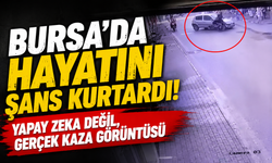 Bursa'da Hayatını Şans Kurtardı! Yapay Zeka Değil, Gerçek Kaza Görüntüsü