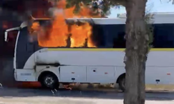 Bursa'da servis otobüsü alevlere teslim oldu