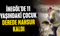 İnegöl'de 11 Yaşındaki Çocuk Derede Mahsur Kaldı