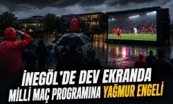 İnegöl’de Dev Ekranda Milli Maç Programına Yağmur Engeli