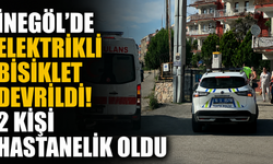 İnegöl’de Elektrikli Bisiklet Devrildi! 2 Kişi Hastanelik Oldu