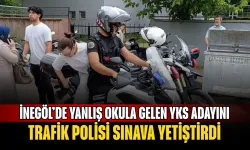 İnegöl’de Yanlış Okula Gelen YKS Adayını Trafik Polisi Sınava Yetiştirdi