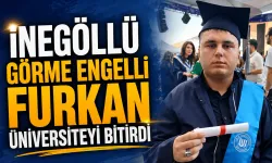 İnegöllü görme engelli Furkan, üniversiteyi bitirdi