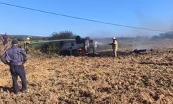 Bursa'da Kazada takla atan otomobil alevlere teslim oldu