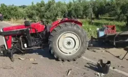 Bursa'da hafif ticari araç traktöre çarptı: Yaşlı çift yaralandı
