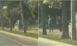 Bursa’da kaldırıma çıkan hafif ticari araç yayalara panik yaşattı