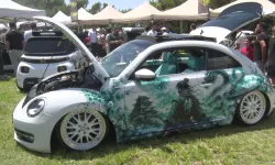 Bursa’daki Tuning Fest’te kaplumbağalı otomobil ilgi odağı oldu