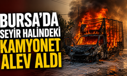 Bursa'da Seyir Halindeki Kamyonet Alev Aldı