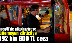 İnegöl'de alkolmetreye üflemeyen sürücüye 192 bin 800 TL ceza