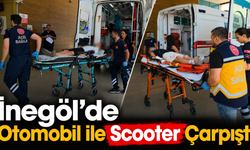İnegöl’de Otomobil ile Scooter Çarpıştı