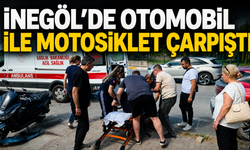 İnegöl’de Otomobil ile Motosiklet Çarpıştı