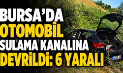 Bursa'da otomobil sulama kanalına devrildi: 6 yaralı