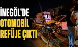 İnegöl’de Otomobil Refüje Çıktı