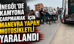 İnegöl’de Kamyona Çarpmamak İçin Manevra Yapan Motosikletli Yaralandı