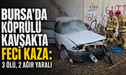Bursa’da otomobil beton bariyere çarptı: 3 ölü, 2 ağır yaralı
