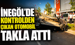 İnegöl’de Kontrolden Çıkan Otomobil Takla Attı