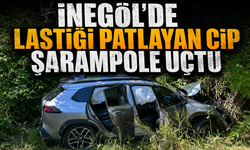 İnegöl'de Lastiği Patlayan Cip Şarampole Uçtu: 3 Yaralı