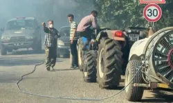 İznik’teki Yangına Çiftçiler Traktörleriyle Destek Verdi