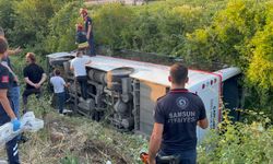 Samsun’da halk otobüsü devrildi! 21 kişi yaralı