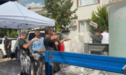 Böyle gelenek görülmedi.. Bursa'da damat su tankına atıldı