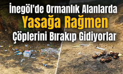 İnegöl'de Ormanlık Alanlarda Yasağa Rağmen Çöplerini Bırakıp Gidiyorlar