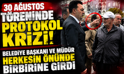 30 Ağustos töreninde protokol gerilimi! Belediye Başkanı ve müdür herkesin önünde birbirine girdi