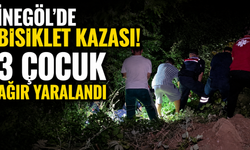 İnegöl’de bisiklet kazası! 3 çocuk ağır yaralandı