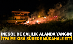 İnegöl'de çalılık alanda yangın! İtfaiye kısa sürede müdahale etti