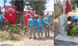 Yenişehir Ülkü Ocakları’ndan şehitlikte bakım ve temizlik çalışması