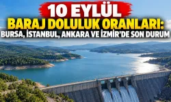 10 Eylül baraj doluluk oranları: Bursa, İstanbul, Ankara ve İzmir’de son durum