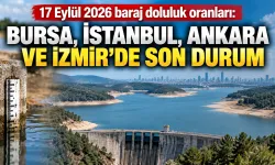 17 Eylül 2026 baraj doluluk oranları: Bursa, İstanbul, Ankara ve İzmir’de son durum