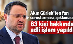 Akın Gürlek’ten fon soruşturması açıklaması: 63 kişi hakkında adli işlem yapıldı
