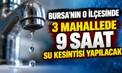 Bursa'nın o ilçesinde 3 mahallede 9 saat su kesintisi yapılacak