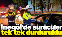 İnegöl"de sürücüler tek tek durduruldu