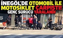 İnegöl’de otomobil ile motosiklet çarpıştı! Genç sürücü yaralandı