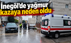 İnegöl'de yağmur kazaya neden oldu