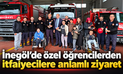 İnegöl’de özel öğrencilerden itfaiyecilere anlamlı ziyaret