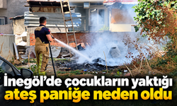 İnegöl’de çocukların yaktığı ateş paniğe neden oldu