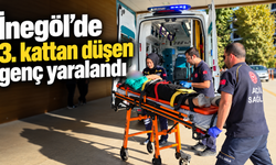 İnegöl’de 3. kattan düşen genç yaralandı