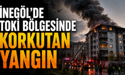 İNEGÖL’DE TOKİ BÖLGESİNDE KORKUTAN YANGIN