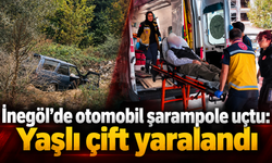 İnegöl’de otomobil şarampole uçtu: Yaşlı çift yaralandı